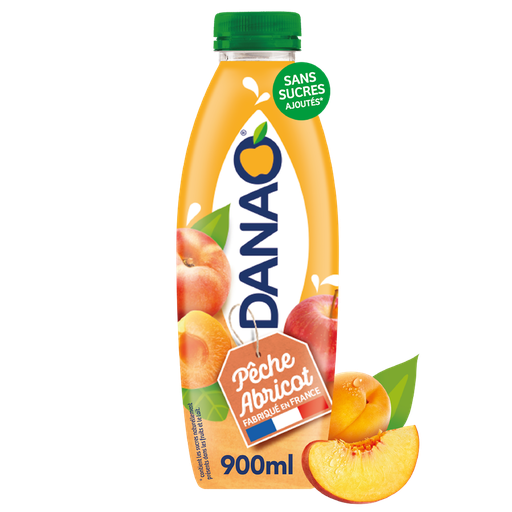 [3661505086530] DANAO Boisson au jus de fruits et au lait Pêche Abricot 900 ml