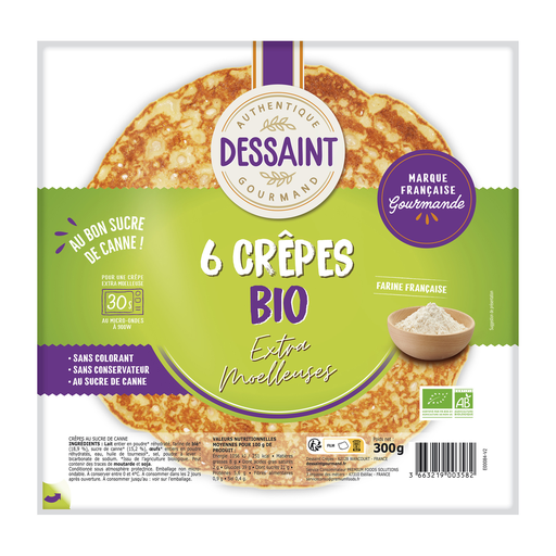 [3663219003582] DESSAINT TRAITEUR Organic Soft Pancakes with Cane Sugar 300 g
