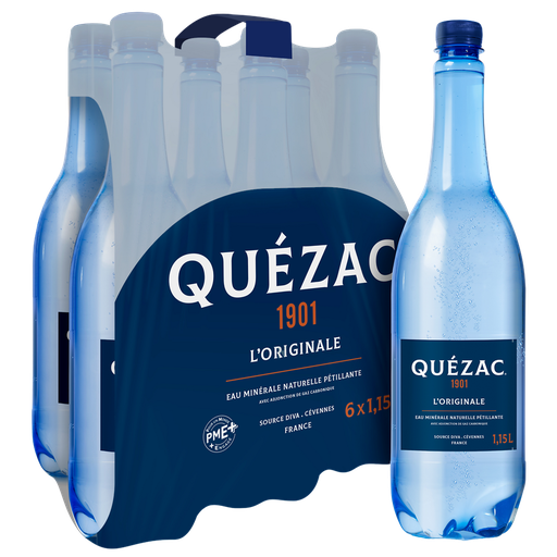 [3664320911513] QUEZAC Natural sparkling mineral water 6 x 1.15 L