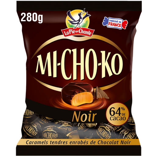 [3664346300513] LA PIE QUI CHANTE Michoko caramel filled candies coated in dark chocolate 280 g