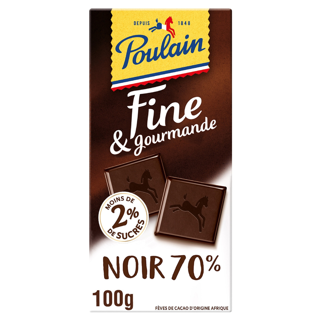 POULAIN Fine & Gourmande Tablette de chocolat noir 70% cacao 100 g