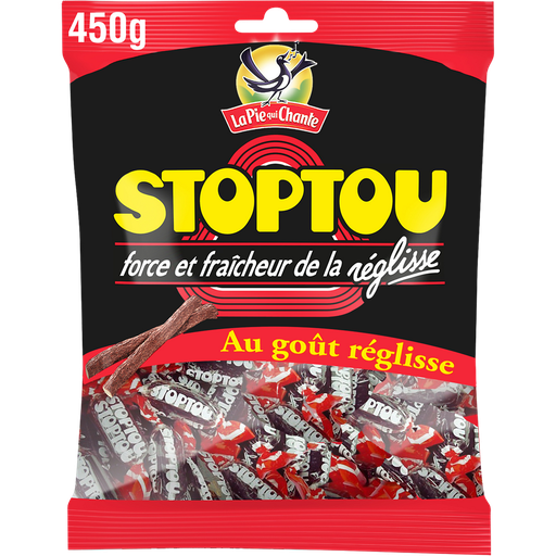 [3664346307048] LA PIE QUI CHANTE Bonbons Stoptou au réglisse 450 g