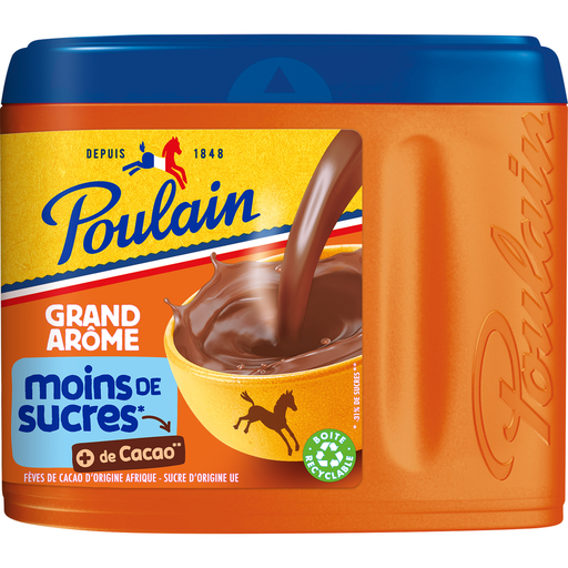 [3664346315371] POULAIN Chocolat en poudre Grand Arôme Moins de Sucres 400 g