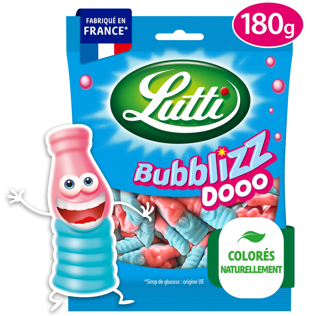 LUTTI Bubblizz dooo bubble gum flavored candies 180 g