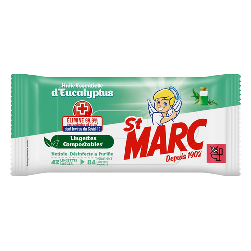 [3665468600284] ST MARC Lingettes Multi-Surfaces Eucalyptus 80 unités