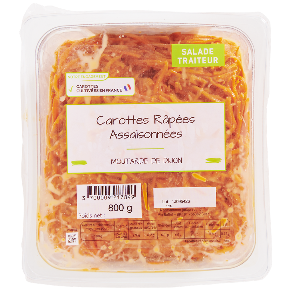 FRAIS EMBALLE Cenouras Raladas Finas Molho Vinagrete 800 g