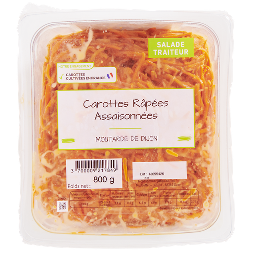 [3700009217849] FRAIS EMBALLE Fines Carottes Râpées Sauce Vinaigrette 800 g