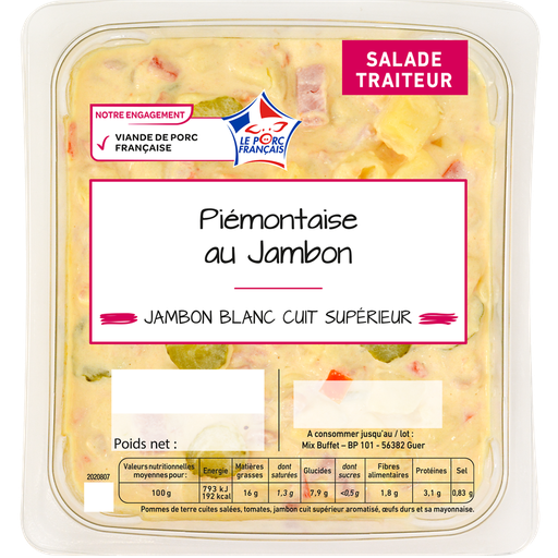 [3700009217870] MIX BUFFET Piedmontese Salad with Ham and Mayonnaise 800 g