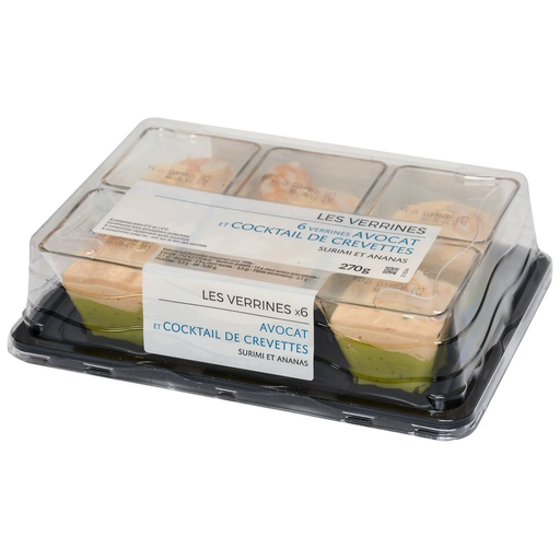 [3700009241837] MIX Verrines avocat cocktail de crevettes surimi et ananas 6 x 45 g