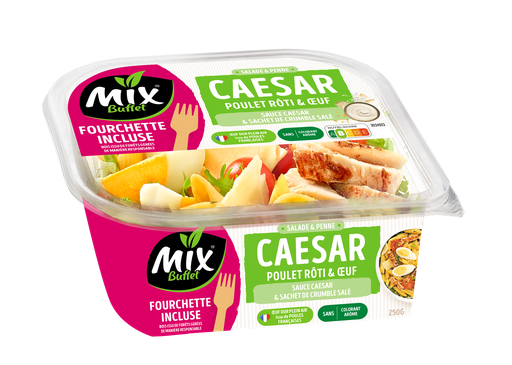 [3700009252567] MIX Salada & Penne Caesar Frango Assado & Ovo 250 g