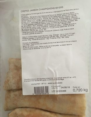 [3700009253519] MIX OEUFFET Ham/Mushroom Crepe 120 g
