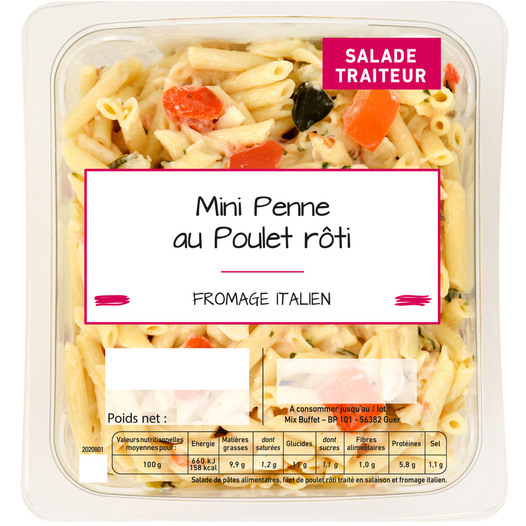 MIX BUFFET Mini Penne au poulet rôti 800 g