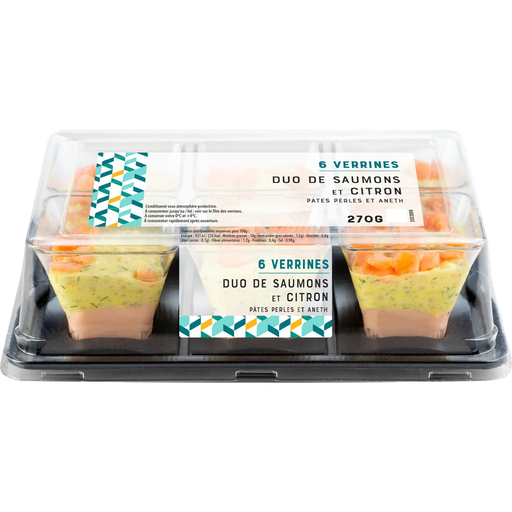 [3700009260289] MIX BUFFET Salmon duo and lemon verrine 6 pieces 270 g
