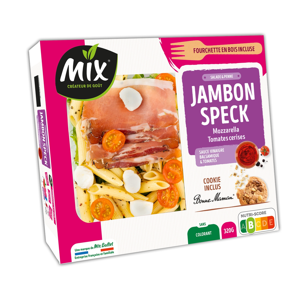 MIX BUFFET Coffret salade & penne jambon speck+dessert 320 g