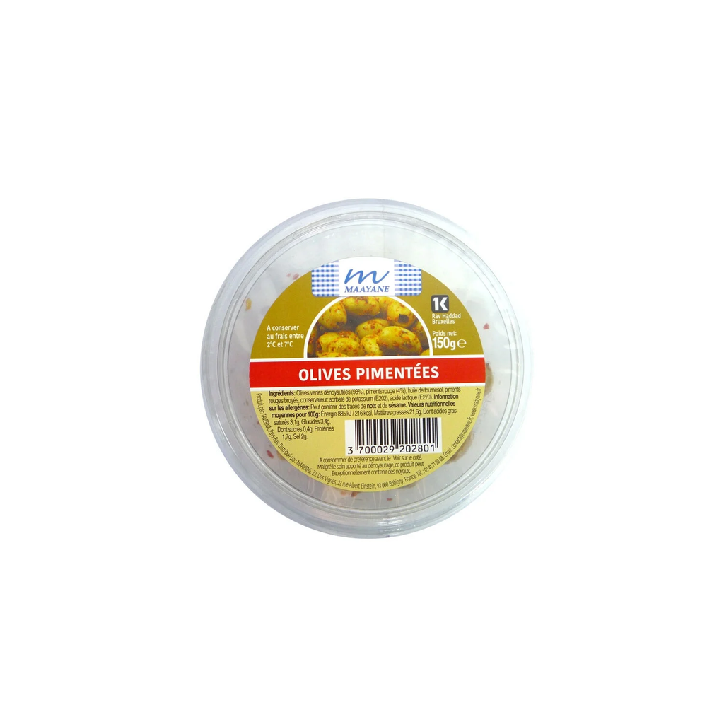 MAAYANE Olives vertes pimentées casher 150 g