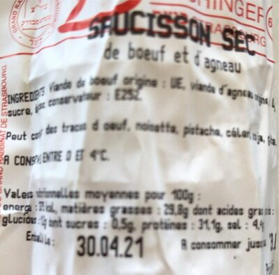 [3700029205888] BUCHINGER Salame Seco Inteiro 300 g