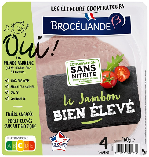 [3700133905933] BROCEL'ANDE Le jambon bien eleve 4 fatias 160g