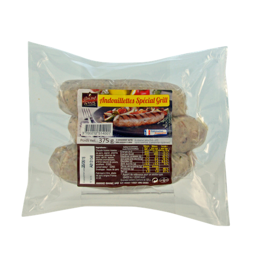 [3700212514001] AMAND TERROIR Andouillette Spécial Grill Nature x3 375 g