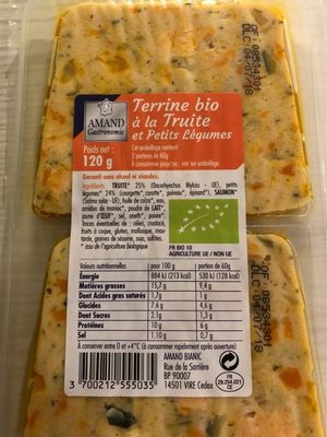 AMAND TERRINE Terrina de Truta com Legumes Bio 2x60g