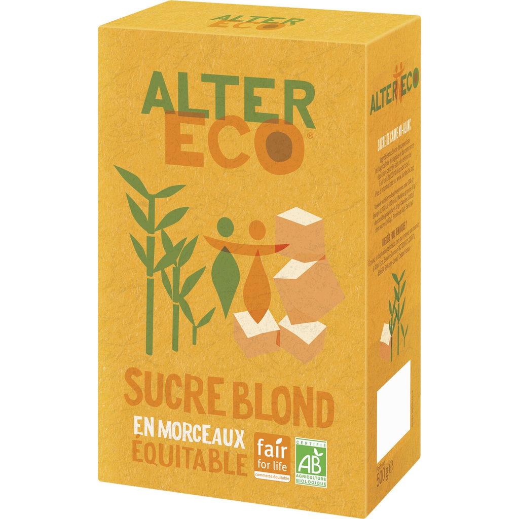 ALTER ECO Sucre de canne blond morceaux 500 g