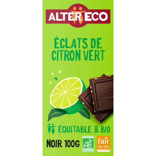 [3700214612118] ALTER ECO Tablette de chocolat noir et zestes de citron bio 100 g