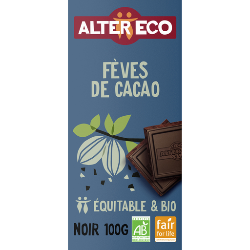 [3700214613108] ALTER ECO Chocolat Noir aux fèves de cacao bio 100 g