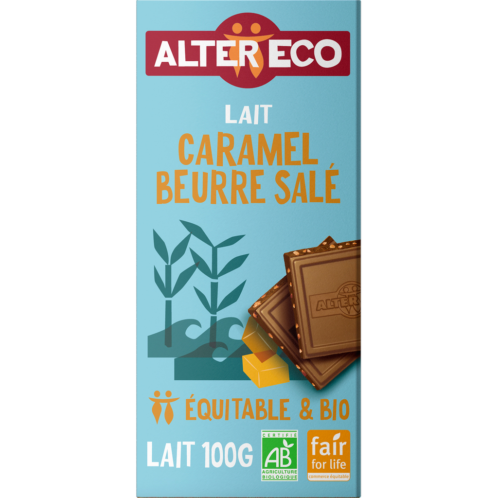 ALTER ECO Tablete de chocolate de leite caramelo salgado 100 g