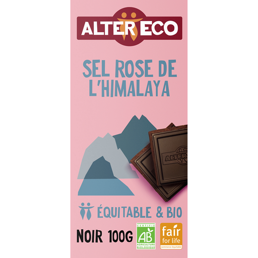 [3700214614884] ALTER ECO Tablette de chocolat noir bio au sel rose de l'Himalaya 100 g