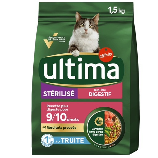 [3700260208846] ULTIMA Trout & Barley Dry Food for Sensitive Sterilized Cats 1.5 kg