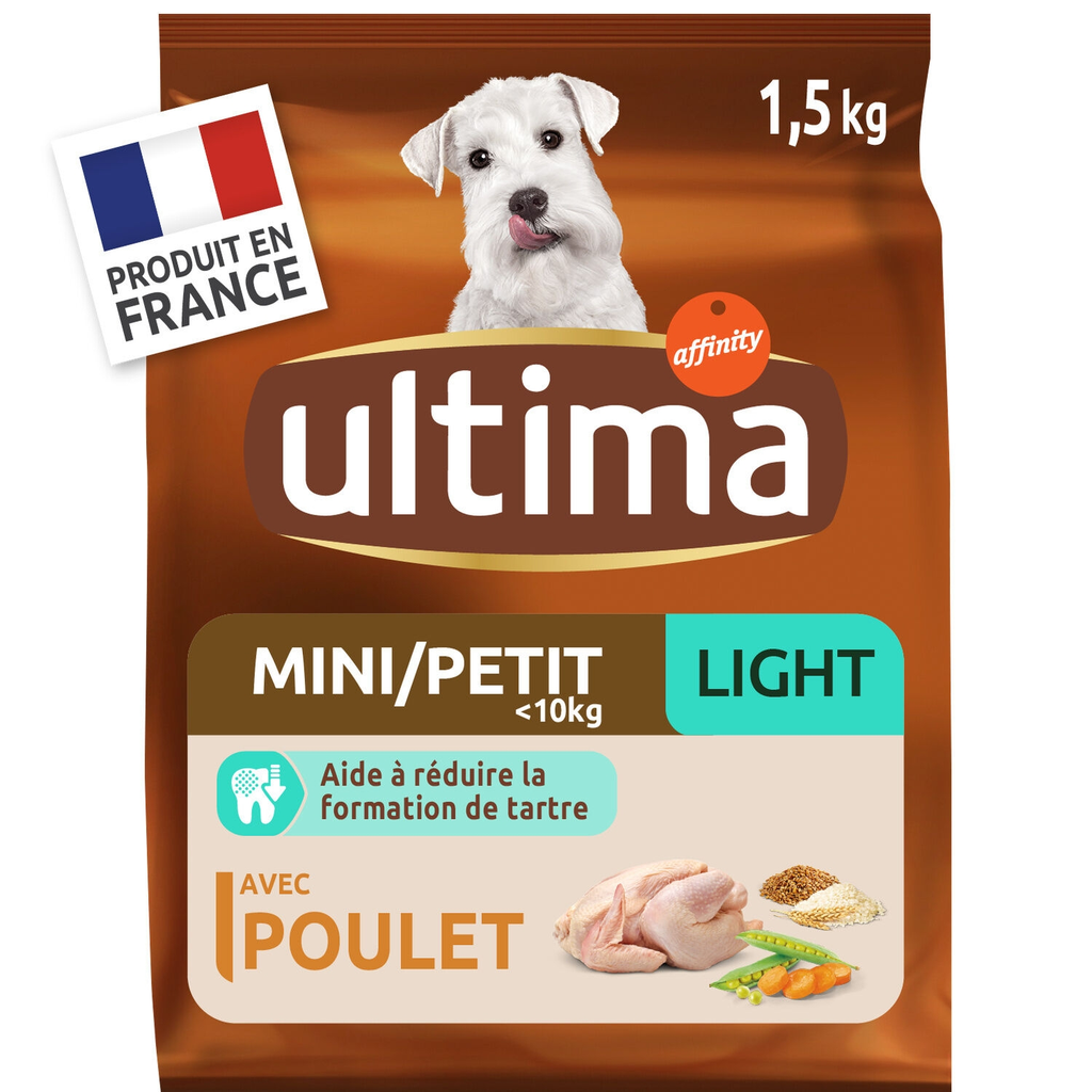 ULTIMA Ração para cão mini light 1,5 kg