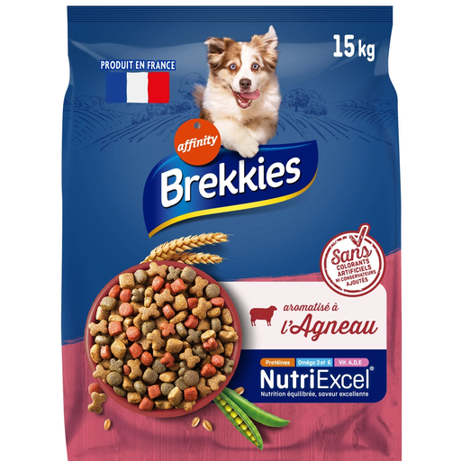 [3700260210030] BREKKIES Croquettes pour chien à l'agneau 15 kg