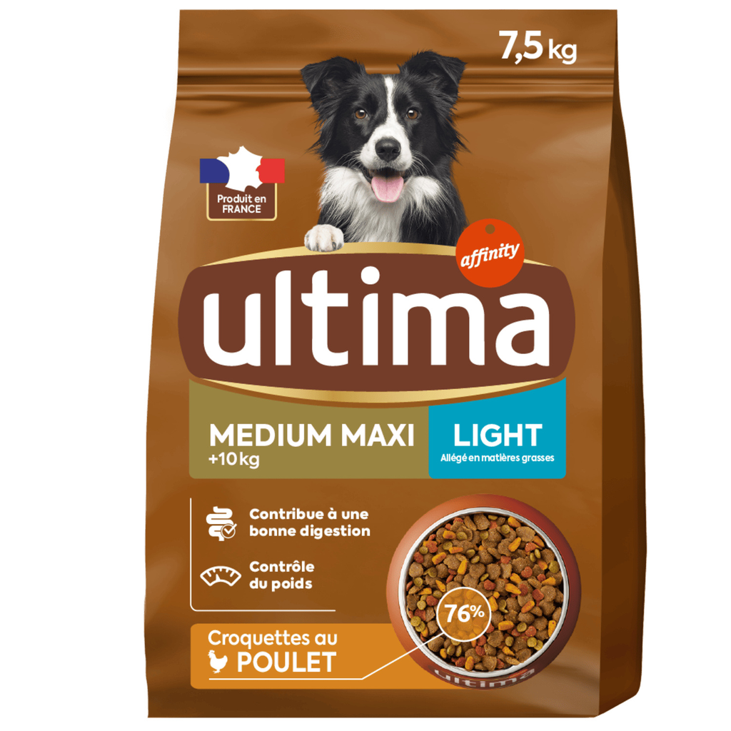 ULTIMA Adult Dog Food Medium Maxi Light Digestion Chicken 7.5 kg