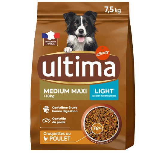 [3700260210290] ULTIMA Adult Dog Food Medium Maxi Light Digestion Chicken 7.5 kg