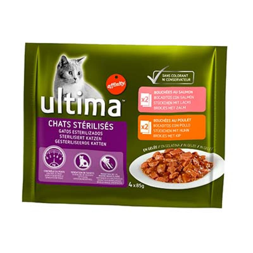 [3700260210467] ULTIMA Saquetas Gatos Esterilizados 4 x 85 g