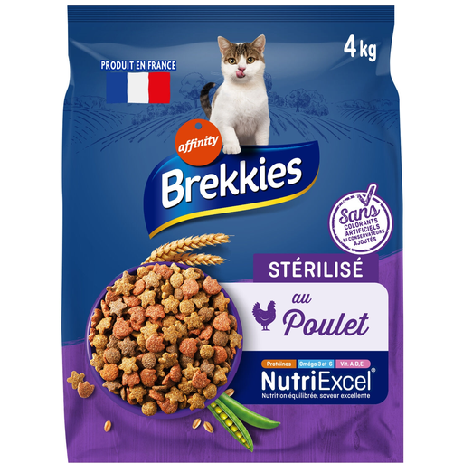 [3700260215011] BREKKIES Cat Food Sterilized Chicken 4 kg