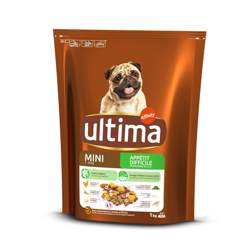 [3700260215332] ULTIMA Croquettes pour chien Mini Appétit Difficile poulet/légumes 1 kg