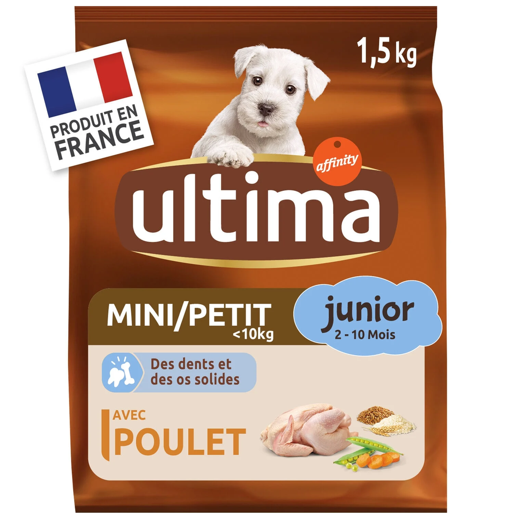 ULTIMA Croquettes pour chien spécial mini 2-10 mois 1,5 kg