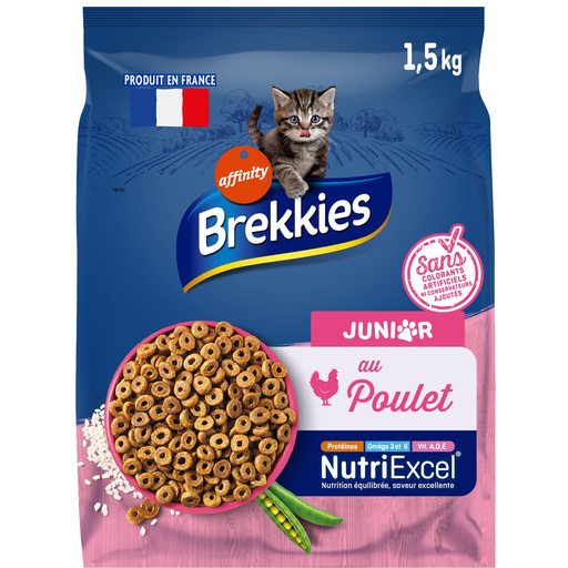 [3700260217114] BREKKIES Cat food junior chicken/rice 1.5 kg