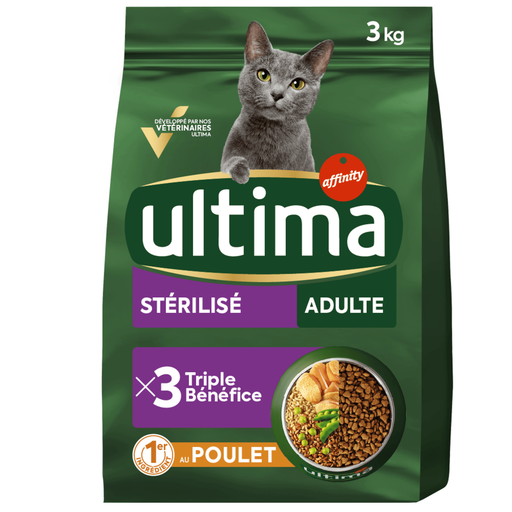 [3700260217176] ULTIMA Sterilised Adult Cat Chicken Kibble 3 kg