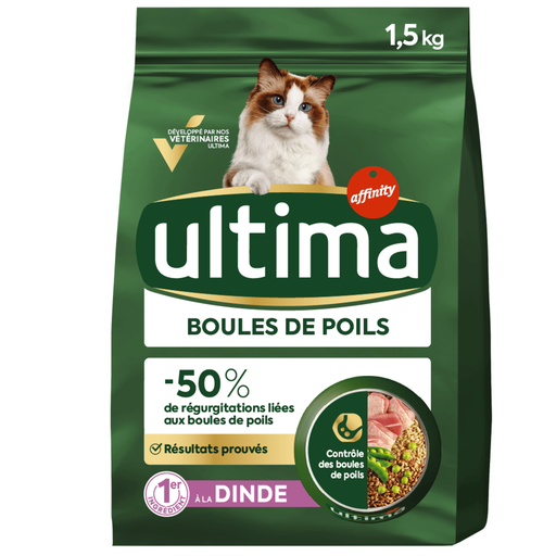 [3700260217183] ULTIMA Turkey Hairball Control Cat Food 1.5 kg