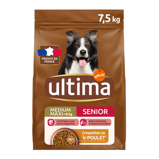 [3700260217206] ULTIMA Multi-croquettes pour chien medium maxi senior +7 ans poulet 7,5kg