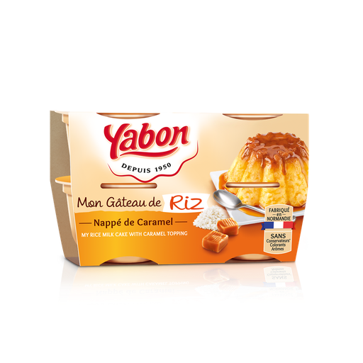 [3700278401994] YABON Mon gâteau de riz nappé de caramel 4 pots de 125 g