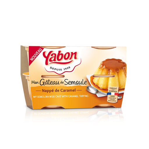 [3700278402052] YABON Pastel de sémola con caramelo 4 x 125 g