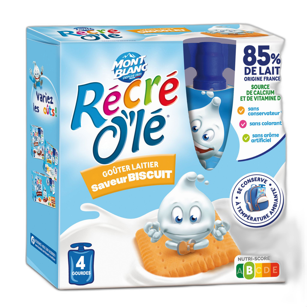 MONT BLANC Goûter laitier Récré O'lé saveur biscuit 4 x 85 g