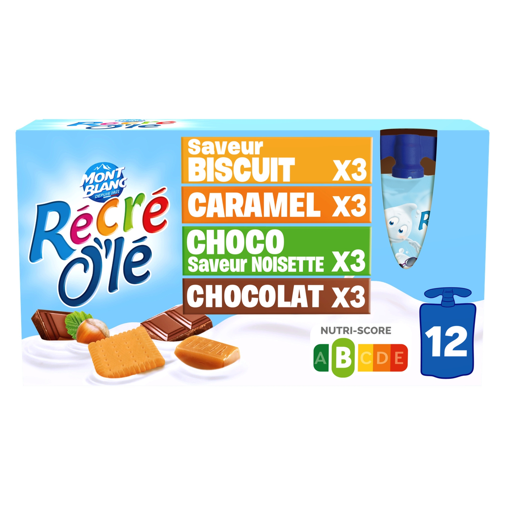 RÉCRÉ O'lé Lanche Lácteo Sortido 12 saquetas de 85 g