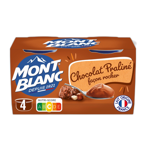 [3700279306731] MONT BLANC Creme de sobremesa sabor chocolate praliné estilo rocher 4 x 125 g