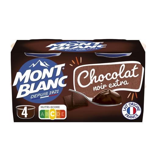 [3700279306991] MONT BLANC Dark Chocolate Dessert Cream 4 pots of 125 g