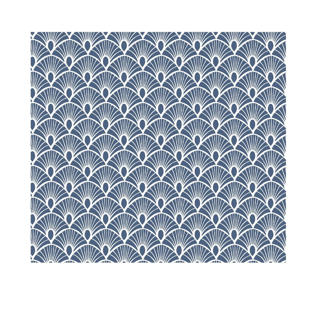 AUTRES MARQUES 20 Napkins 33X33cm geometric peacock navy blue