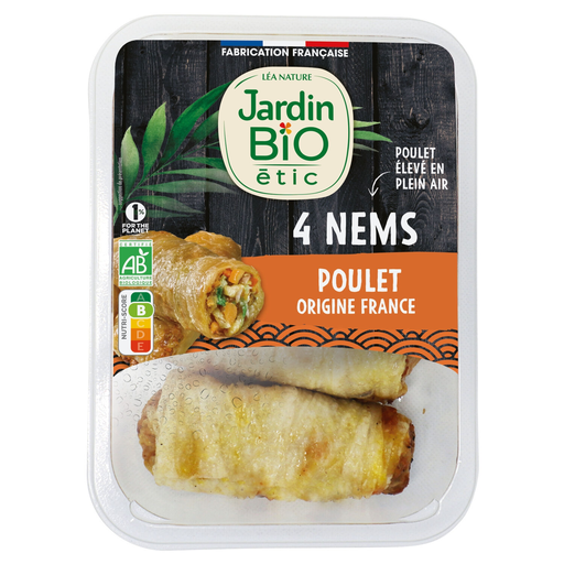 [3700477660192] JARDIN BIO'LOGIQUE Chicken Spring Rolls 240 g