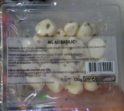[3700564392449] FRAIS EMBALLE Garlic Cloves with Basil 100 g